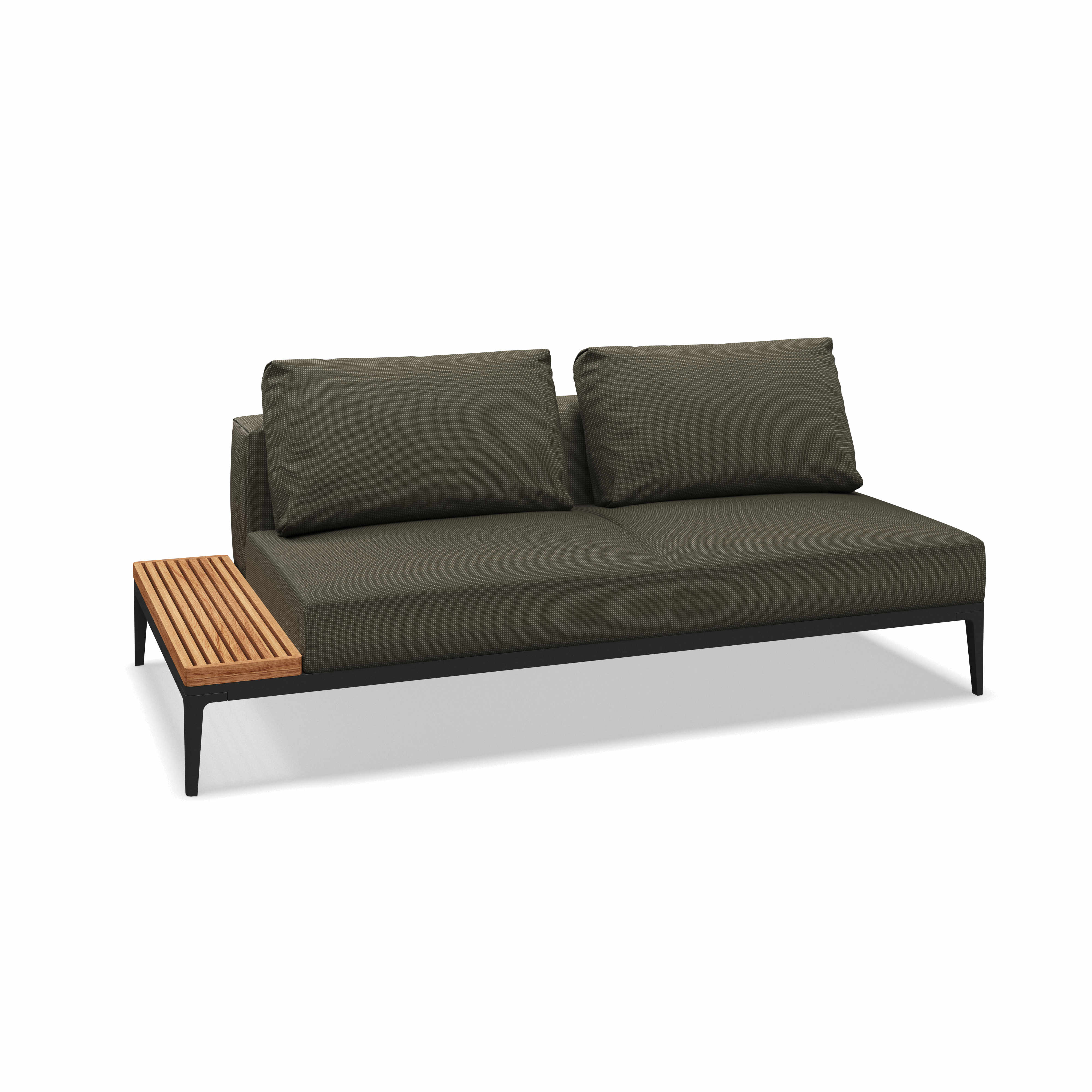 Grid Left Right End Table Unit Teak