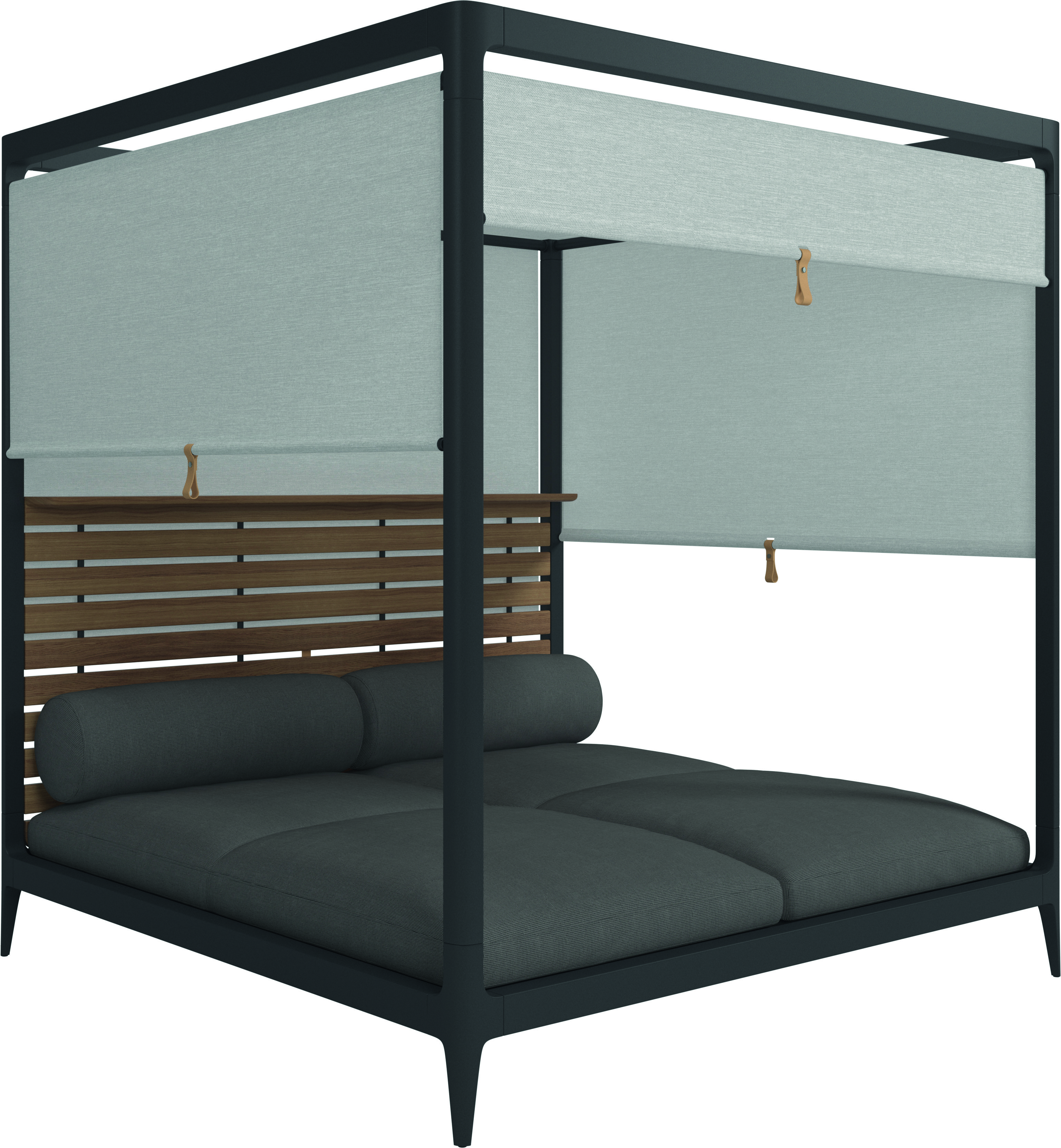 Grid Cabana Teak Back with Screens