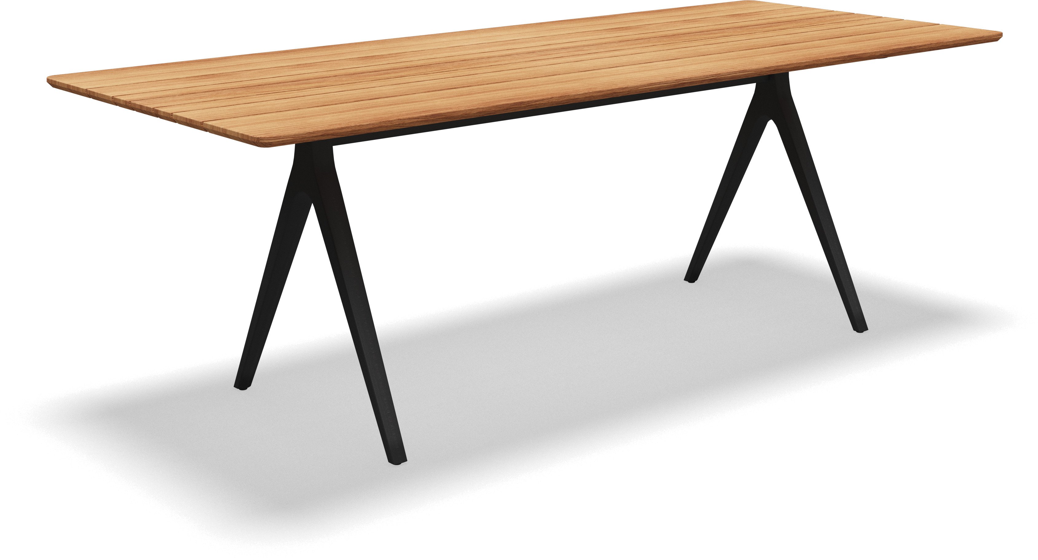 Split 220cm Dining Table Teak Top