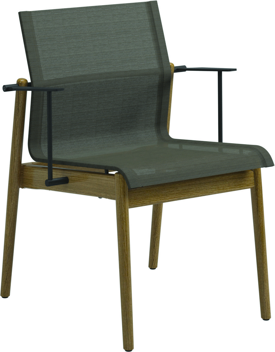 Sway Teak Stacking Chair with Arms