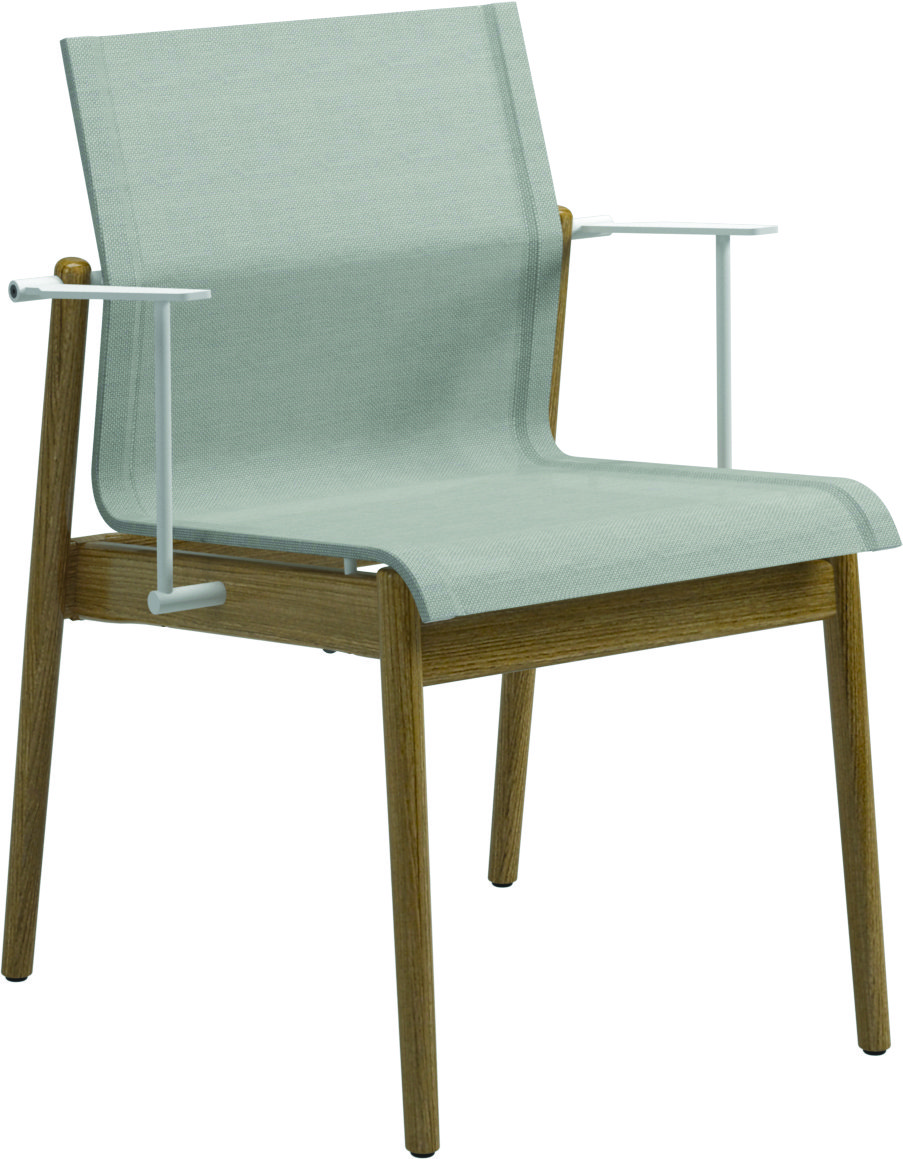 Sway Teak Stacking Chair with Arms