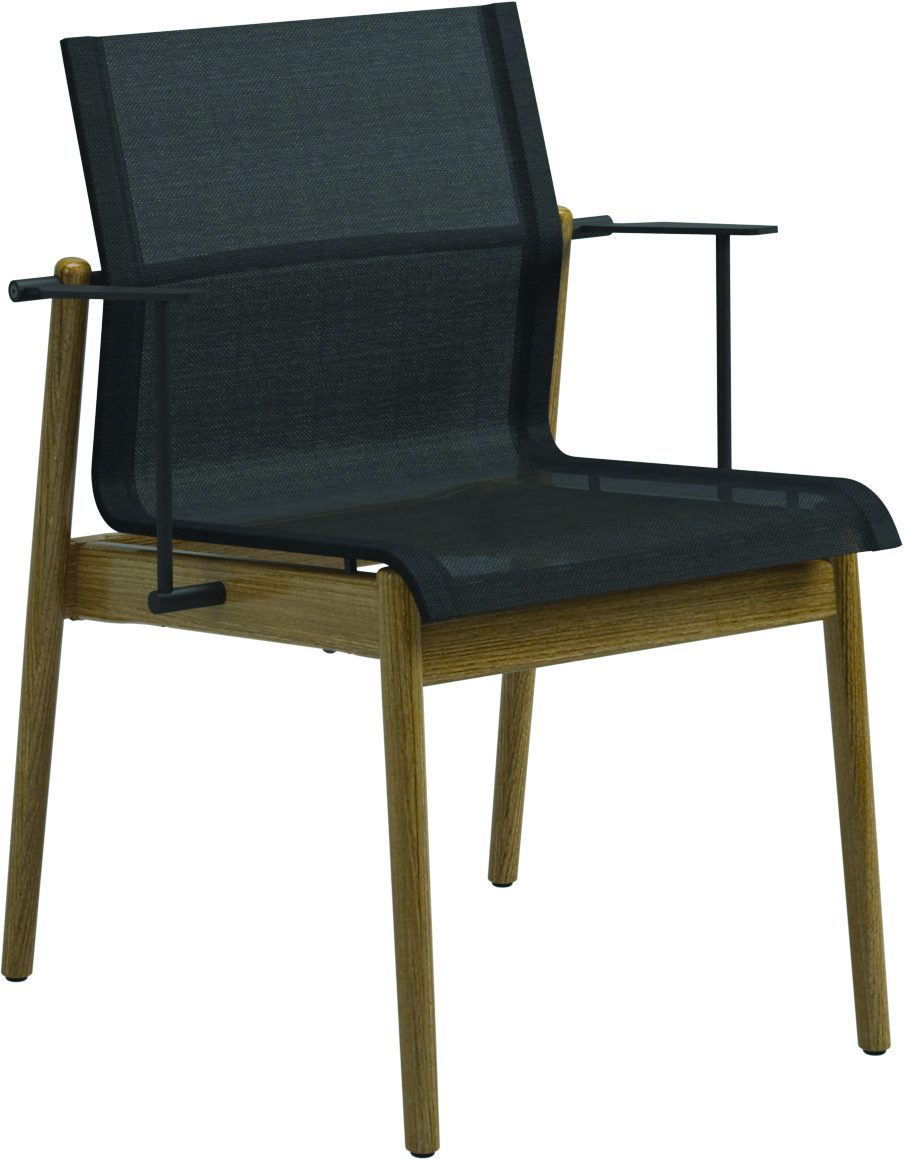 Sway Teak Stacking Chair with Arms