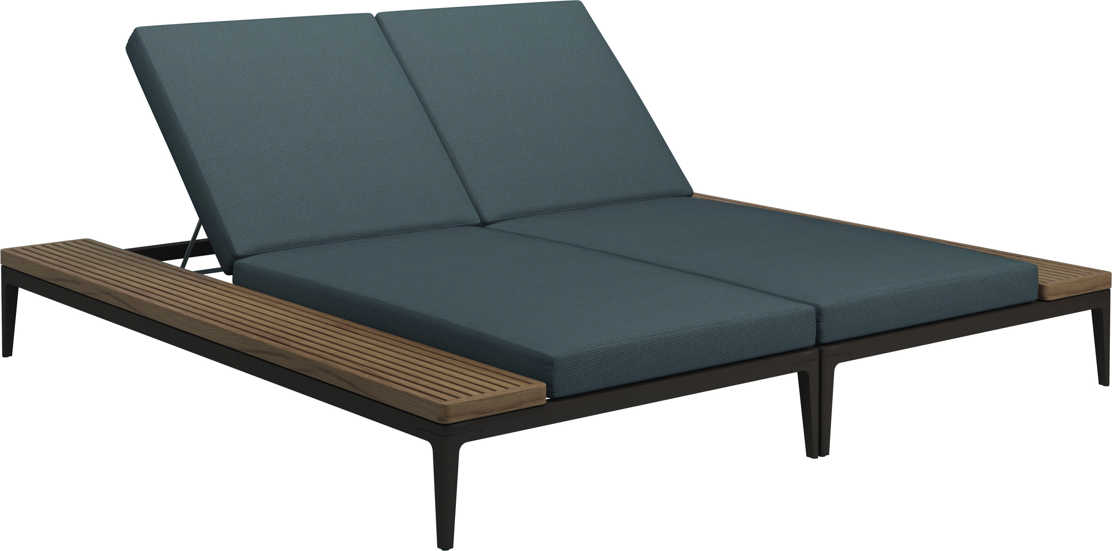 Grid Double Lounger Teak