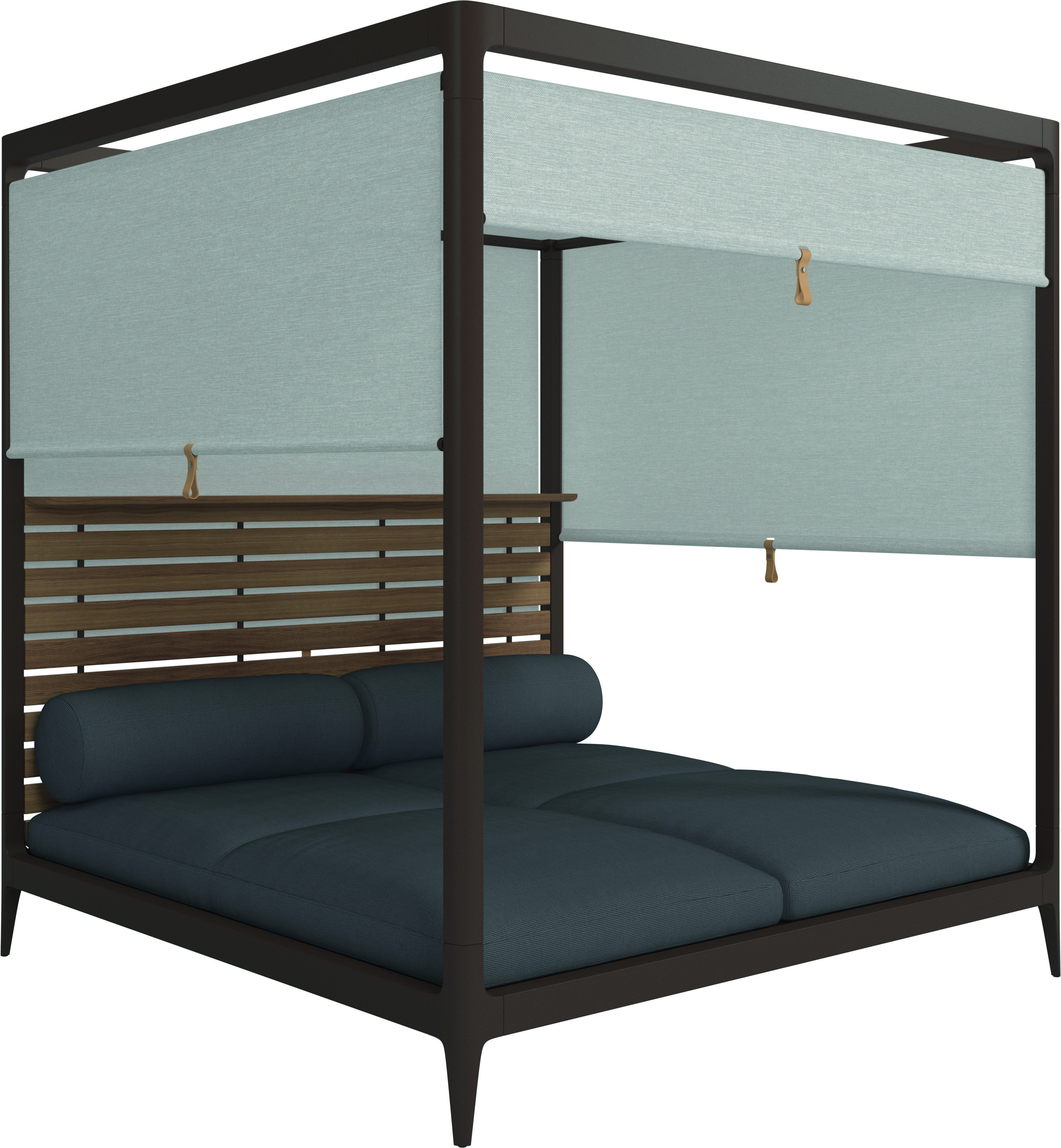 Grid Cabana Teak Back with Screens