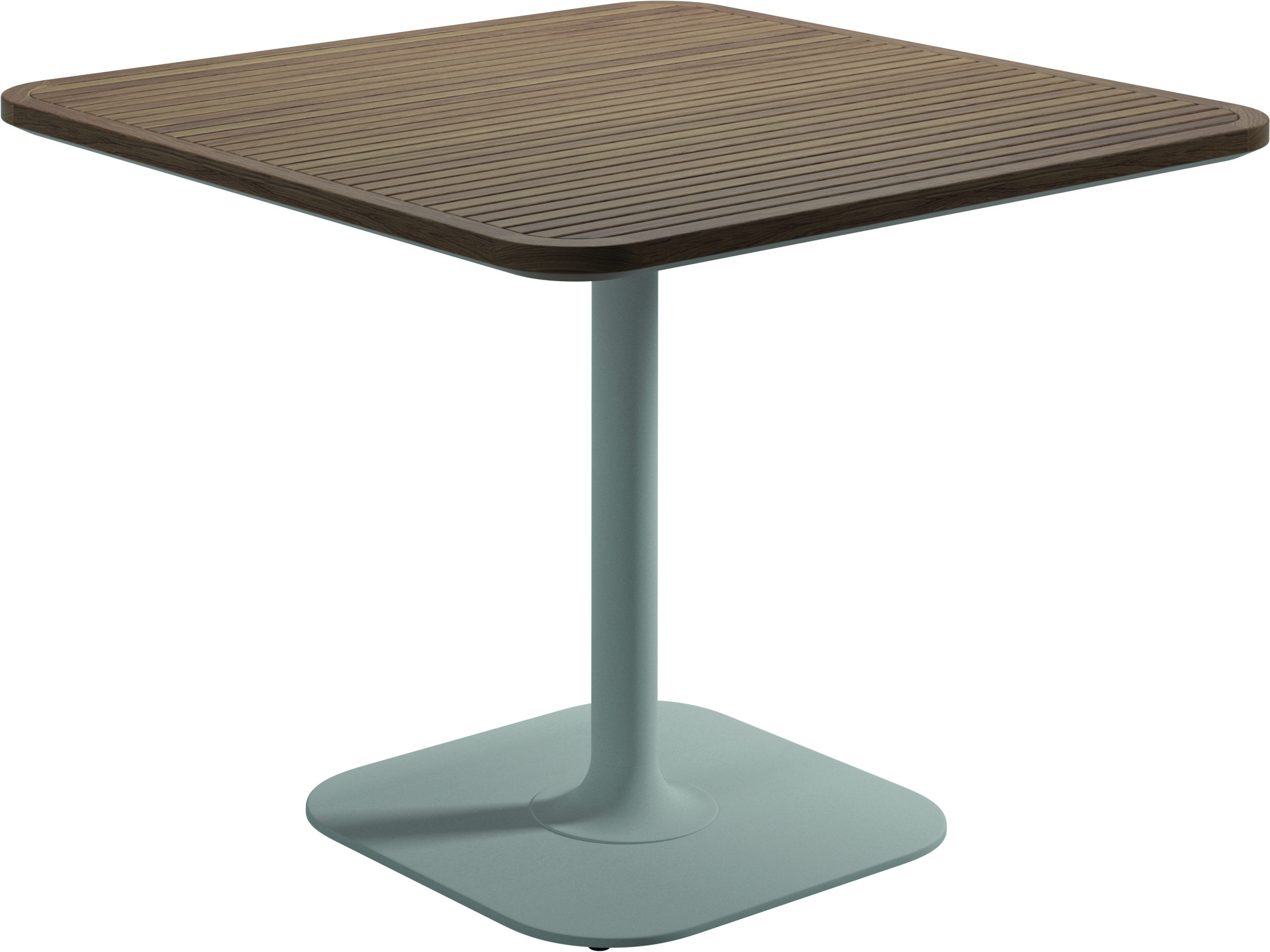 Grid 90cm Square Pedestal Dining Table Teak